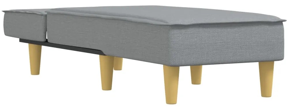 Chaise longue tecido cinzento-claro