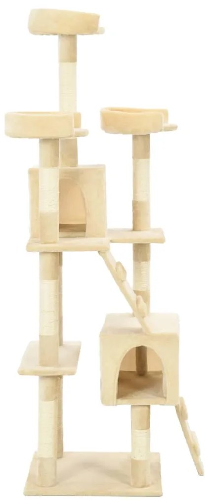 Árvore para gatos c/ postes arranhadores sisal 170 cm bege