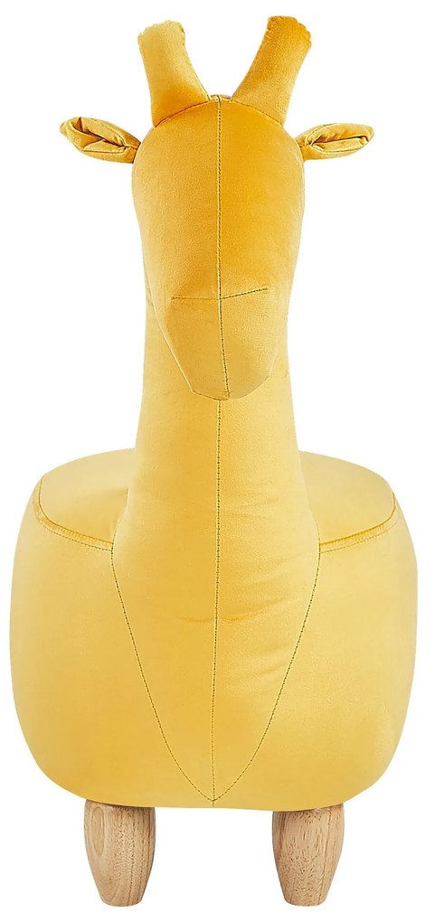 Tamborete em veludo amarelo GIRAFFE Beliani