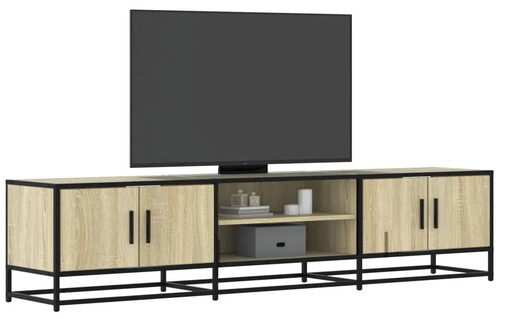 vidaXL Móvel de TV 180x35x41 cm derivados de madeira carvalho sonoma