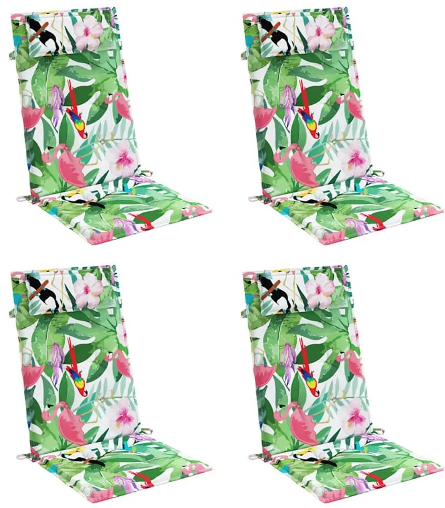 Almofadões p/ cadeira encosto alto 4 pcs tecido oxford multicor