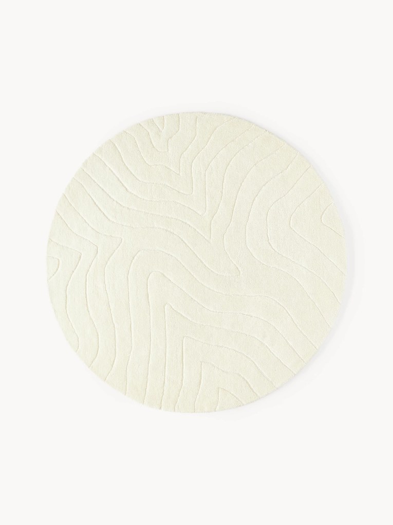 Tapete redondo em lã artesanal Aaron