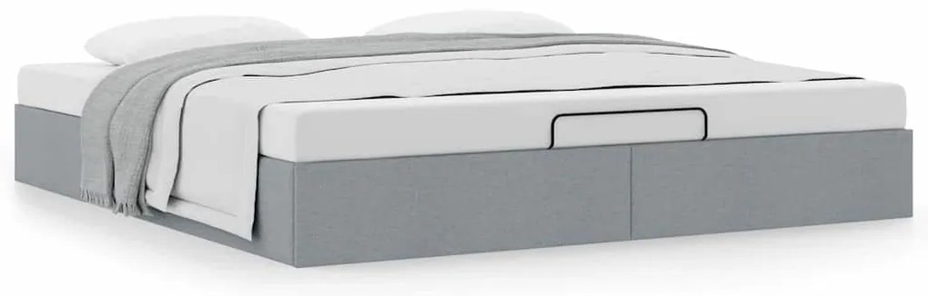 Estrutura de cama otomana sem colchão 180x200 cm cinzento-claro