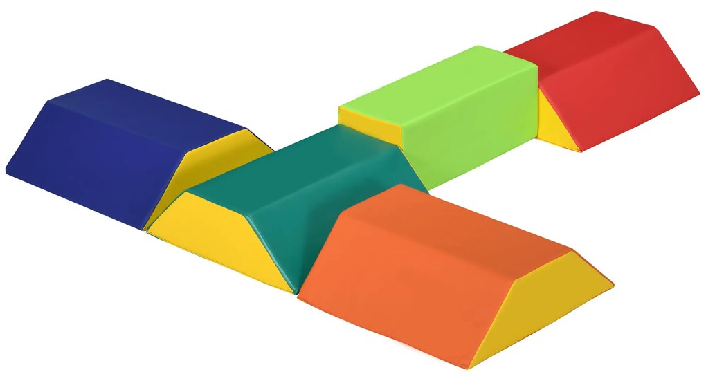 HOMCOM Conjunto de 5 Blocos para Crianças de 18-36 Meses Brinquedo de Construção para Aprendizagem Infantil 48x48x48cm Multicor