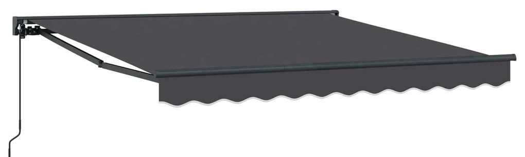 vidaXL Toldo Retrátil Manual Antracite 350 x 250 cm Poliéster e Metal