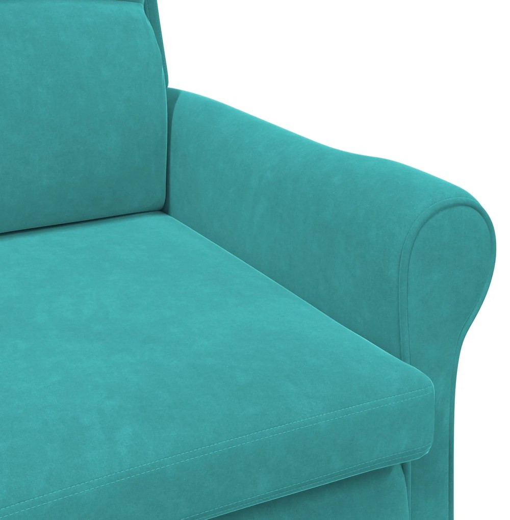 Poltrona Turquesa Turquesa Tecido Padrão Ergonómica