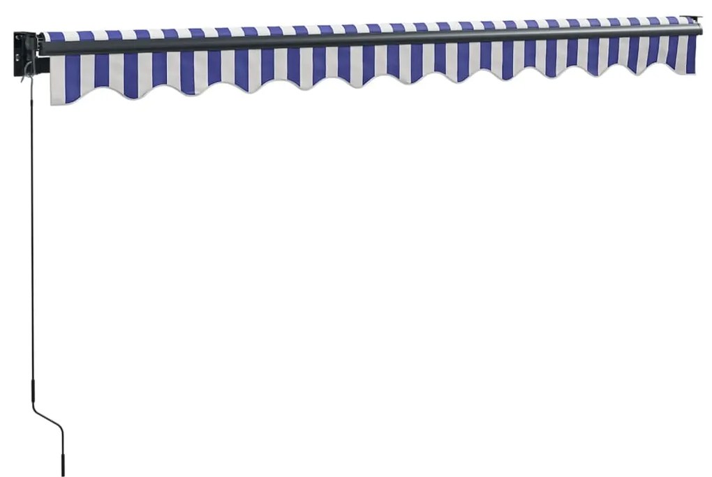 Toldo retrátil 3,5x2,5 m tecido e alumínio azul e branco