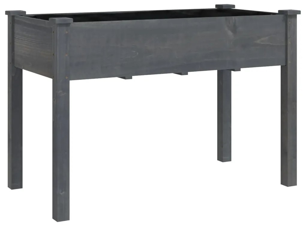 Floreira c/ forro e rodas 118x59x80 cm abeto maciço cinzento
