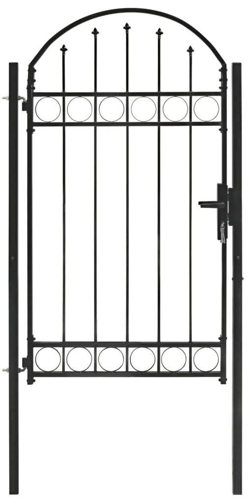 Portão para cerca com topo arqueado 100x175 cm aço preto