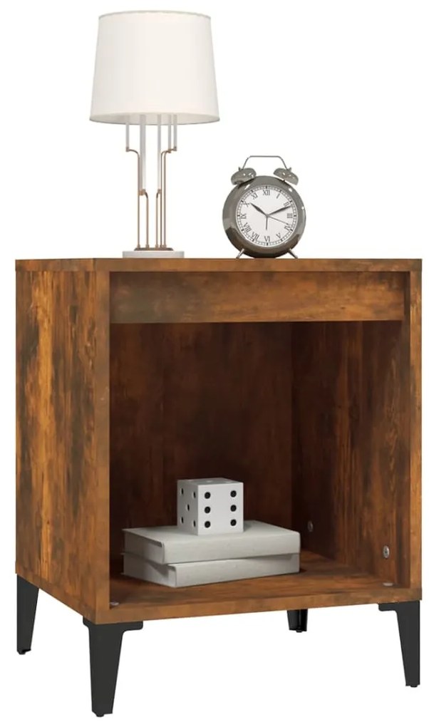 Mesa de cabeceira 40x35x50 cm cor carvalho fumado
