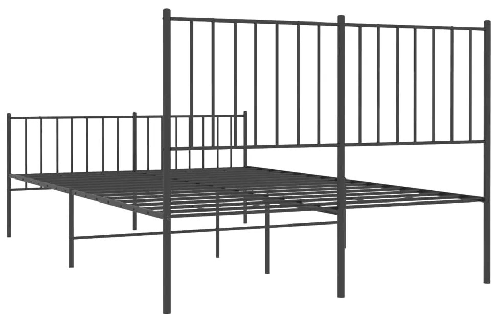 Estrutura de cama com cabeceira e pés 120x200 cm metal preto