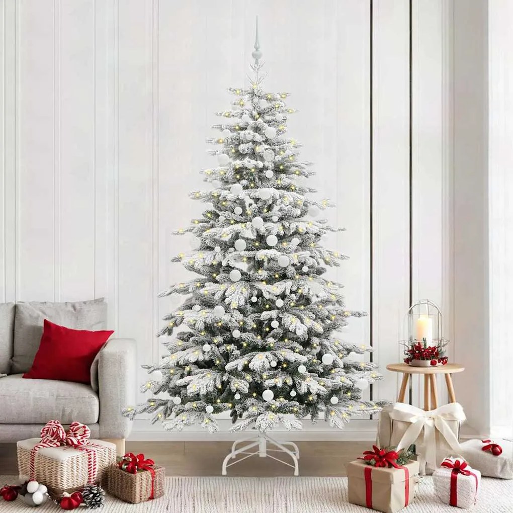 vidaXL Árvore de Natal Articulada Artificial Branco 210 cm PE e PVC