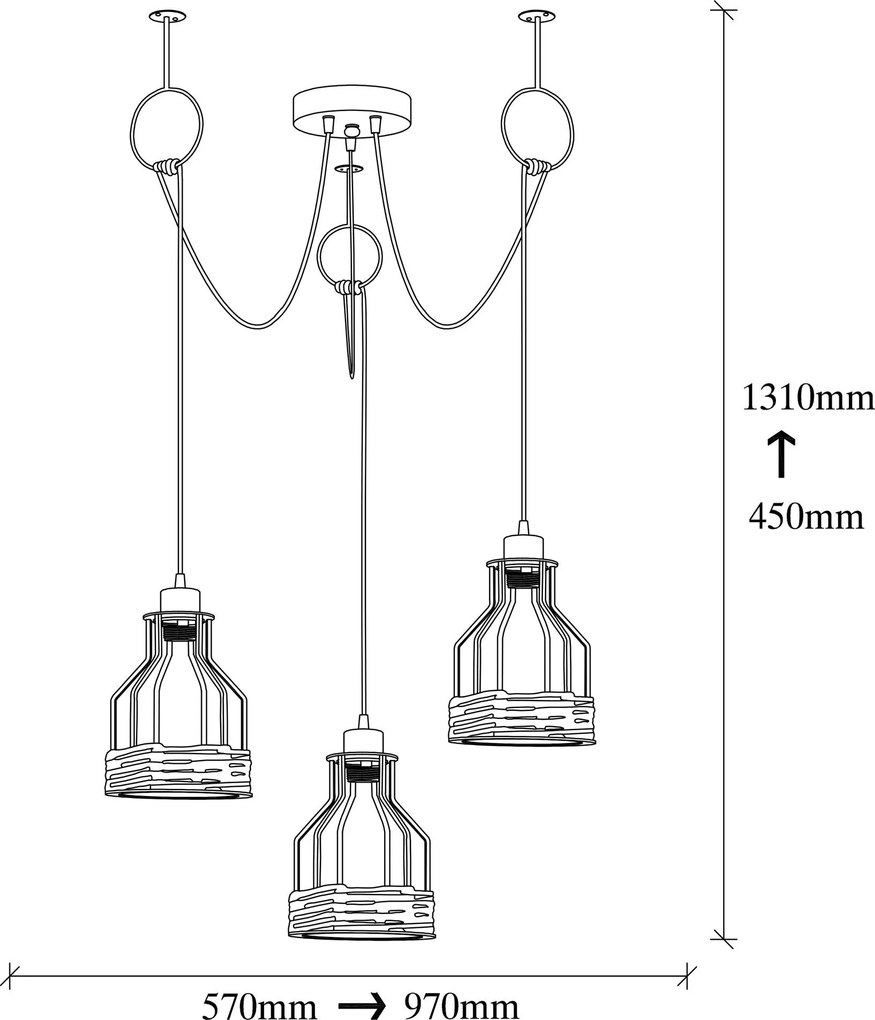 Chandelier Fiko – Preto – 97 cm de diâmetro