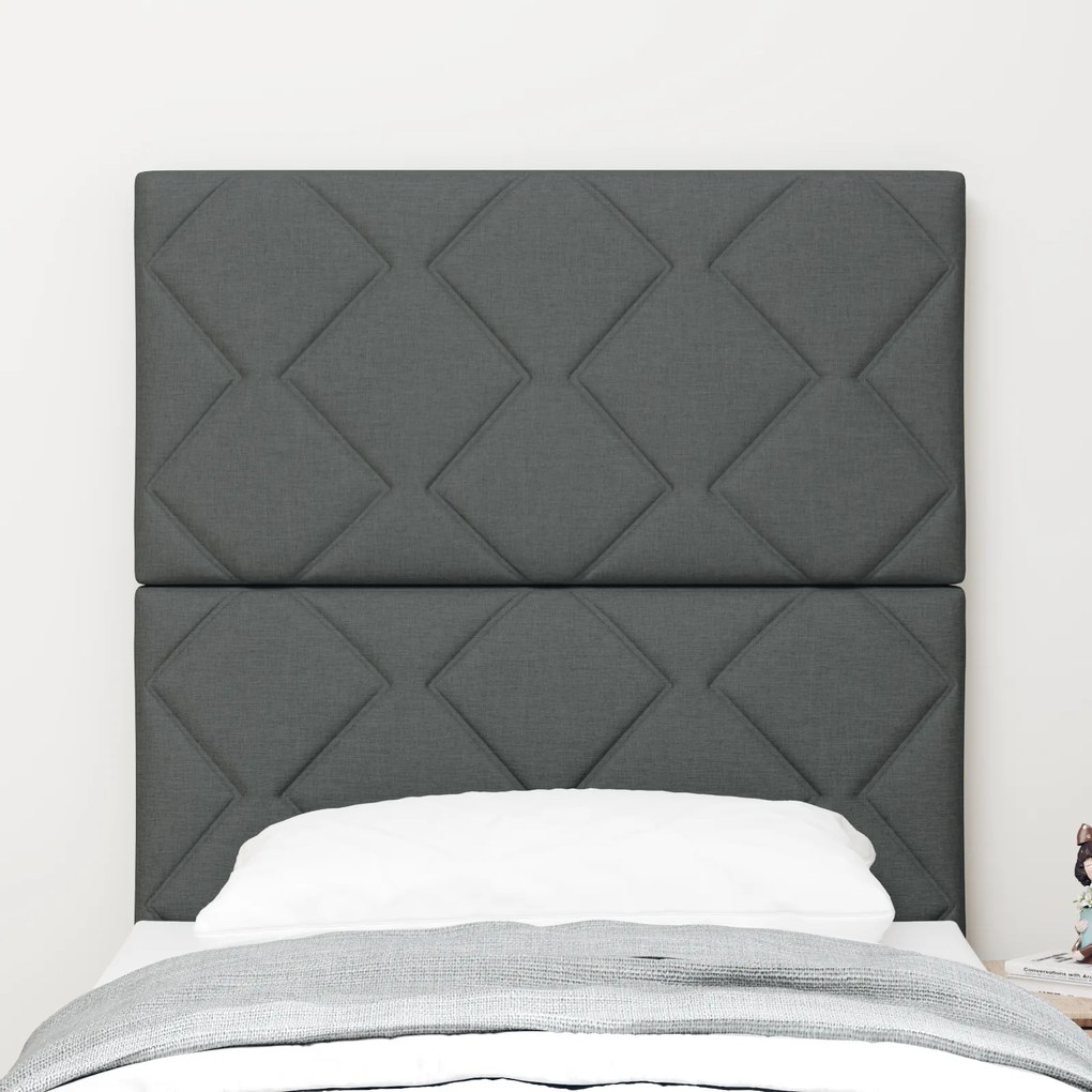 Cabeceira vidaXL Design Blocos de Diamante Cinza Escuro 80 cm Tecido,