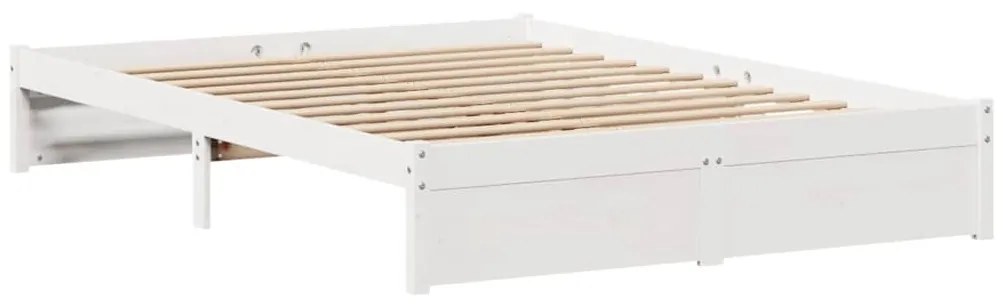 Cama sem colchão 150x200 cm madeira de pinho maciça branco