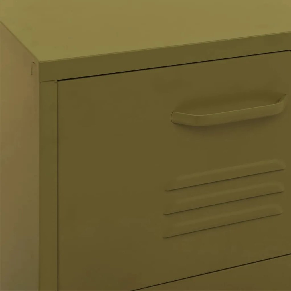 Armário de arrumação aço 42,5x35x101,5 cm verde-azeitona
