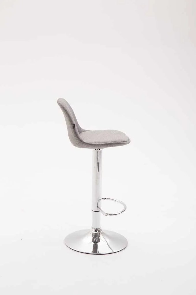 Banco de bar Kiel em tecido 39 x 82-104 x 43 cm Cinzento