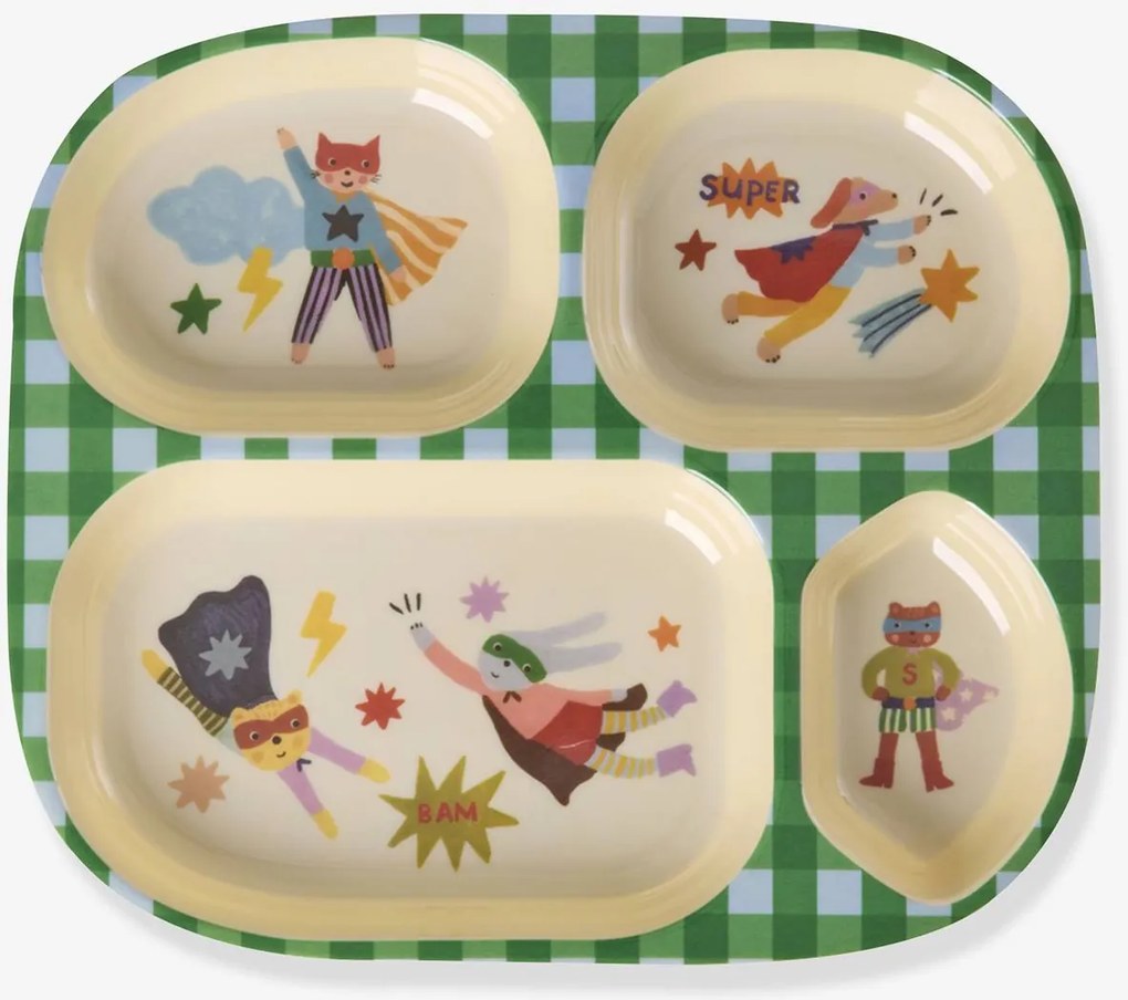 Prato de melamina HERO rice quadrados verde