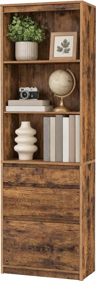 Estante com prateleiras ajustáveis 30 x 57,1 x 180 cm (P x L x A) castanho