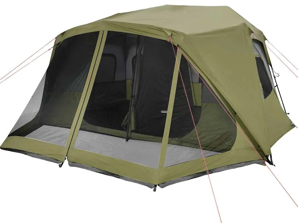 Tenda familiar 10 pessoas libertação rápida impermeável verde