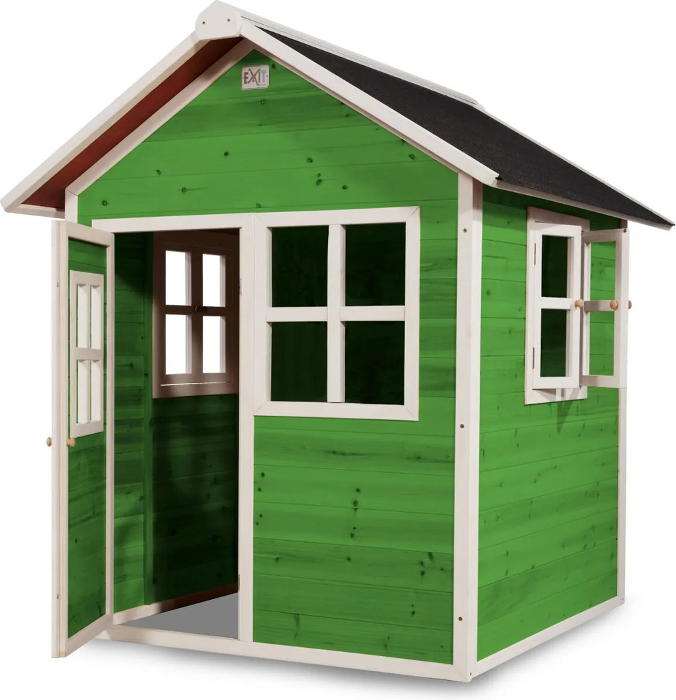 Casa de brincar infantil exterior para crianças Loft 100 em madeira - Verde