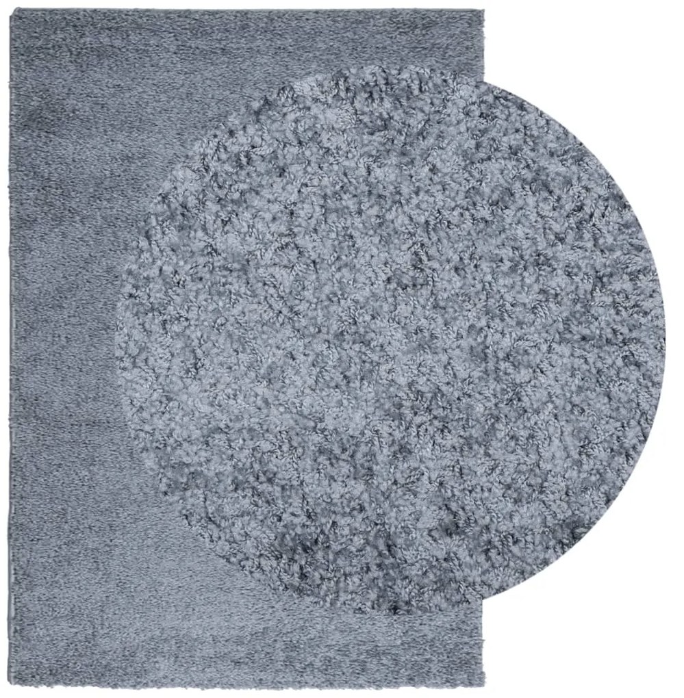 Tapete shaggy de pelo alto PAMPLONA 120x170 cm azul