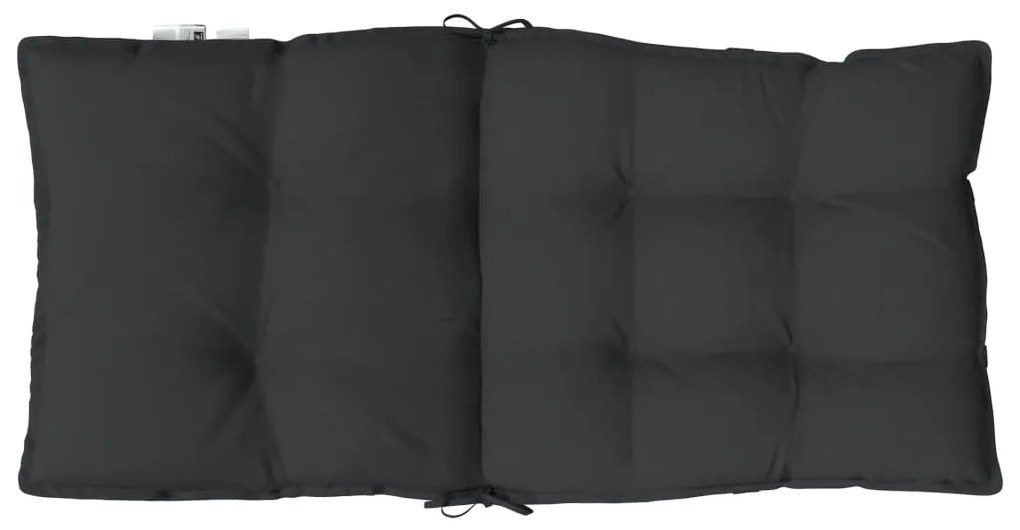 Almofadões cadeira encosto baixo 4 pcs tecido oxford preto