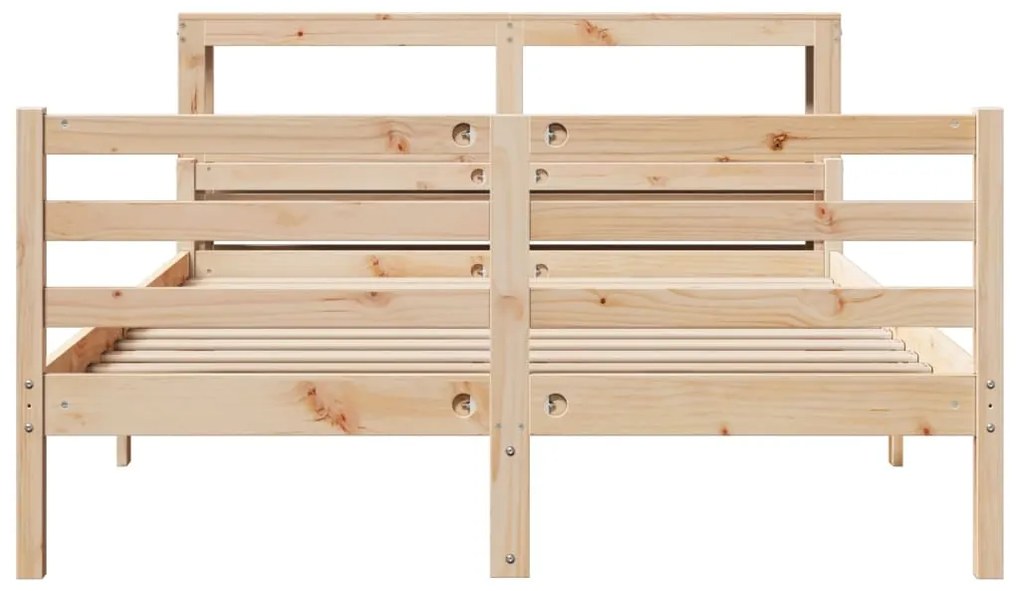 Estrutura de cama c/ cabeceira 150x200 cm pinho maciço