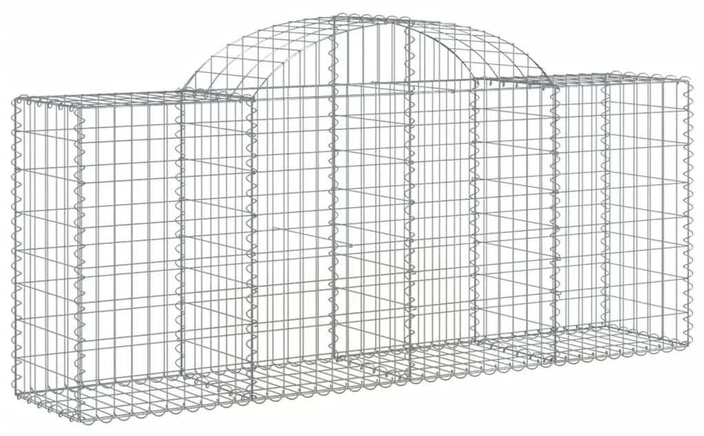 Cestos gabião arqueados 3 pcs 200x50x80/100cm ferro galvanizado