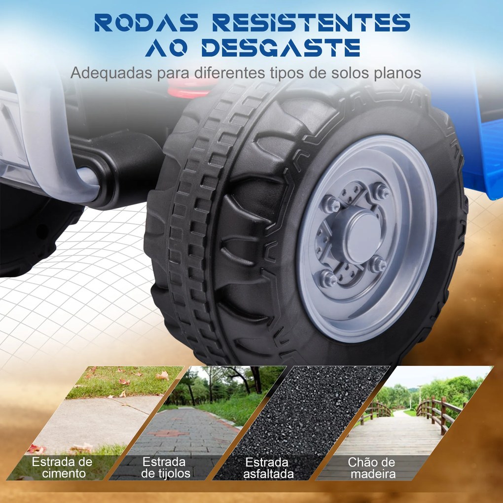 AIYAPLAY Quadriciclo Elétrico HONDA para Crianças de 18-36 Meses Quadriciclo Elétrico Infantil a Bateria 6V com Faróis LED Buzina Velocidade de 2,8km/h e Avance 65,5x35,5x43,5cm Azul