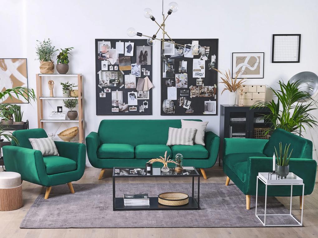 Capa para sofá de 2 lugares de veludo verde BERNES Beliani