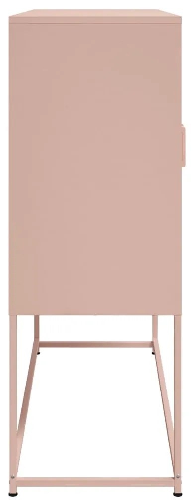 Aparador alto 100,5x39x107 cm aço rosa