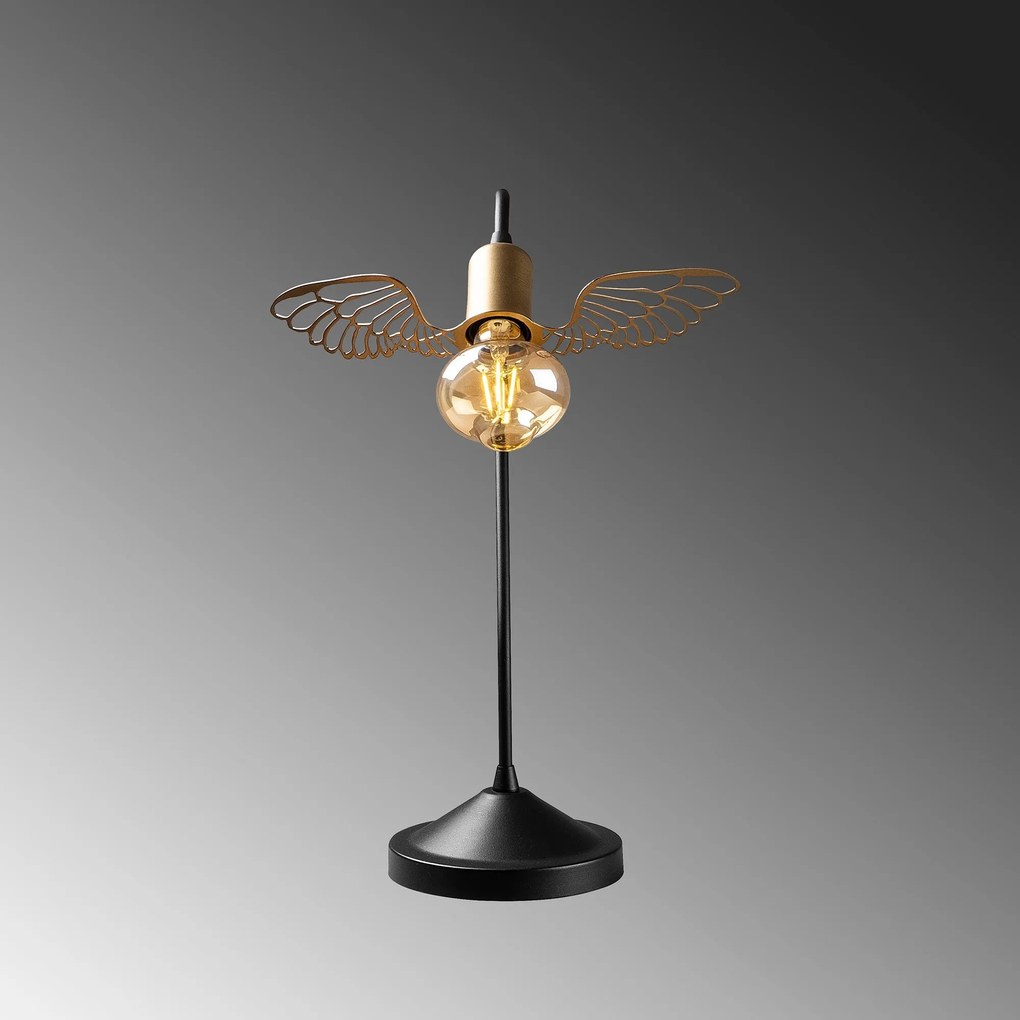****
Candeeiro de Mesa Angel – Preto e Dourado – 20 x 20 x 45 cm
**
