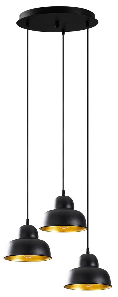 Chandelier Berceste – Preto – 40 cm de diâmetro, 110 cm de altura