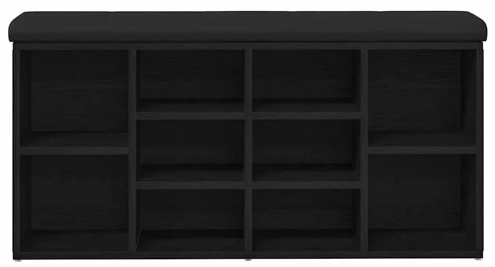 Banco de Armazenamento vidaXL Madeira de Carvalho Preto 100x30x48 cm