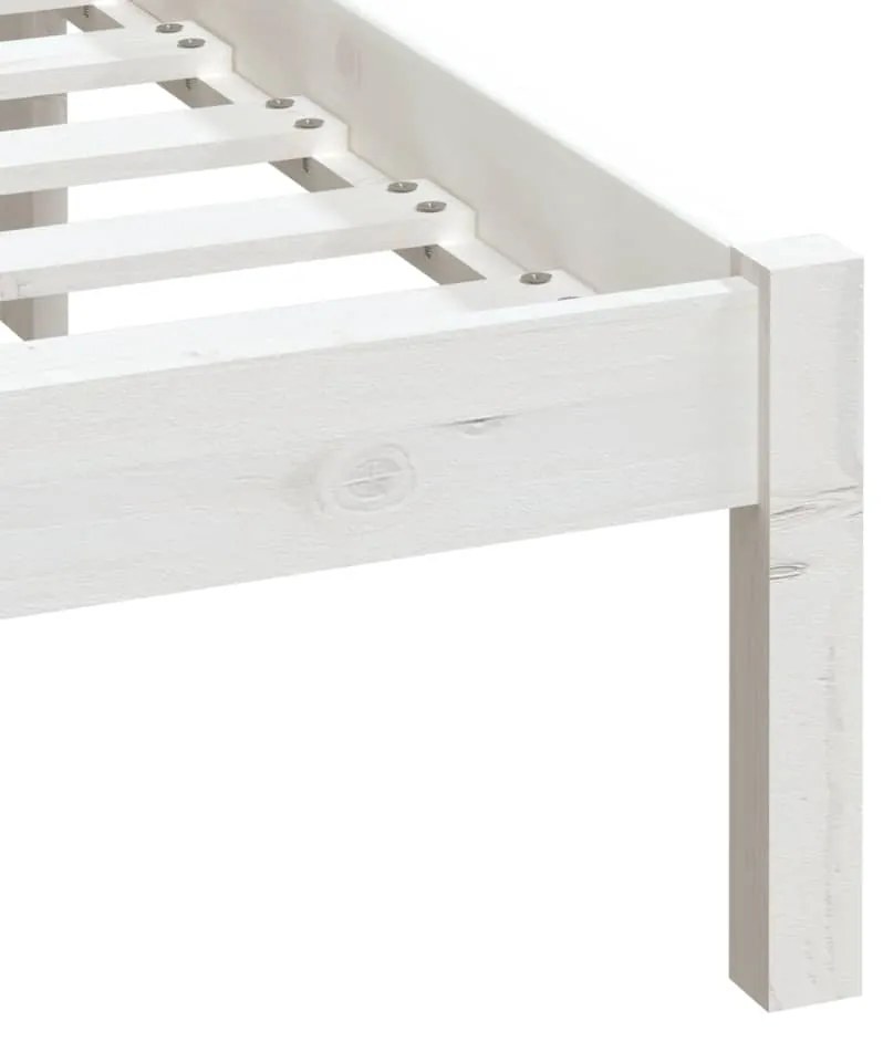 Estrutura de cama 200x200 cm pinho maciço branco