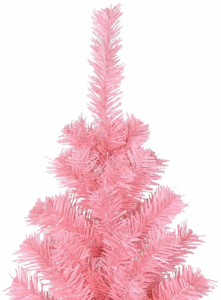 Árvore de Natal artificial com suporte 210 cm PVC rosa