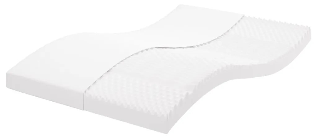 356356 vidaXL Colchão de espuma 140x200 cm 7 zonas dureza 20 ILD branco