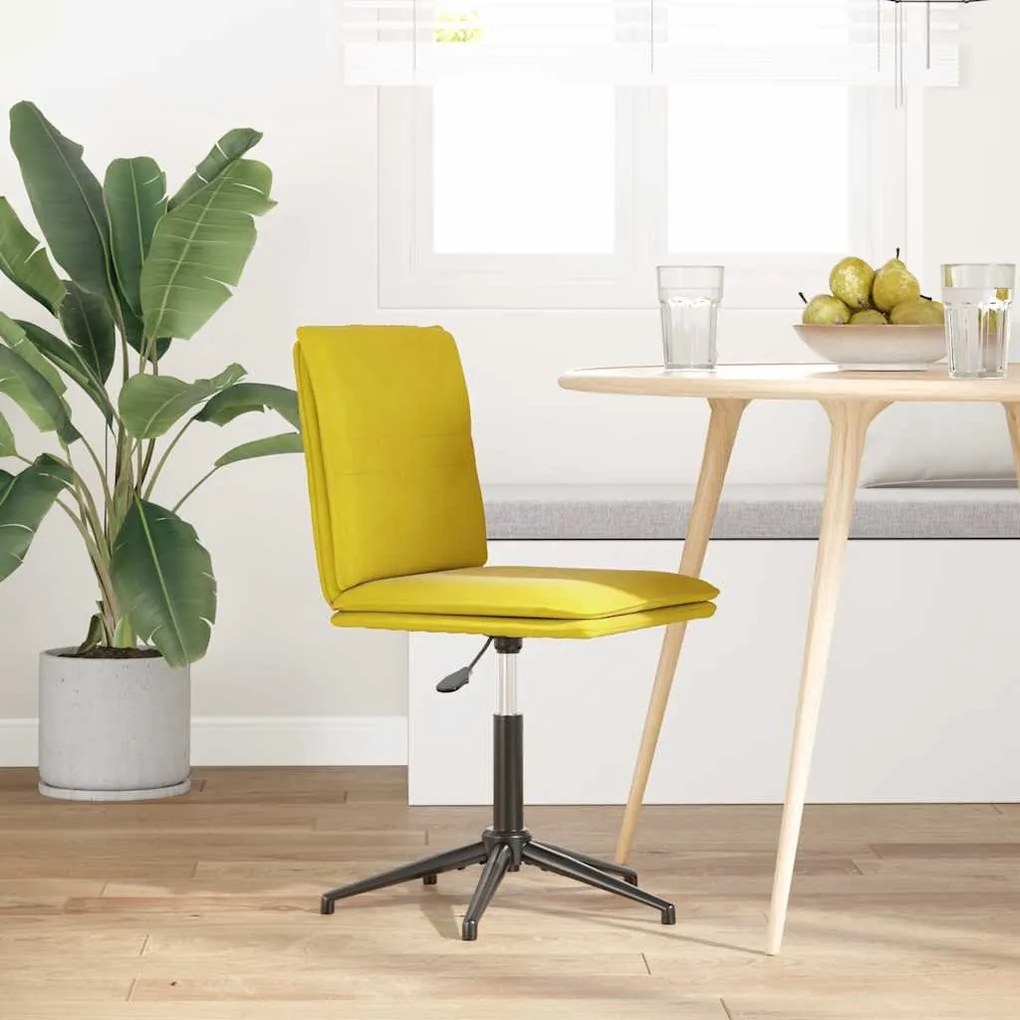 Cadeira de jantar veludo amarelo