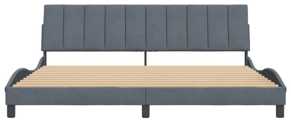 Estrutura de cama sem colchão 200x200 cm veludo cinzento-escuro