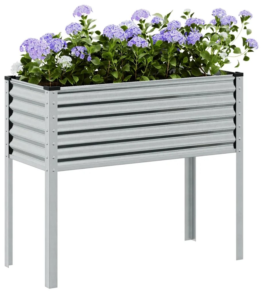 Vaso/floreira de jardim 100x41x90 cm aço galvanizado