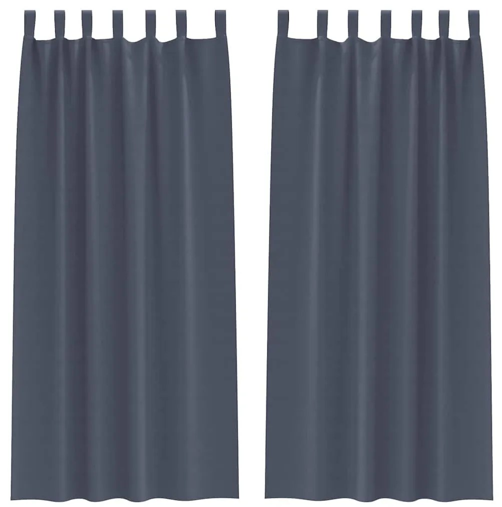 Cortinas 2 pcs Cinzento-escuro 260 x 140 cm Poliéster