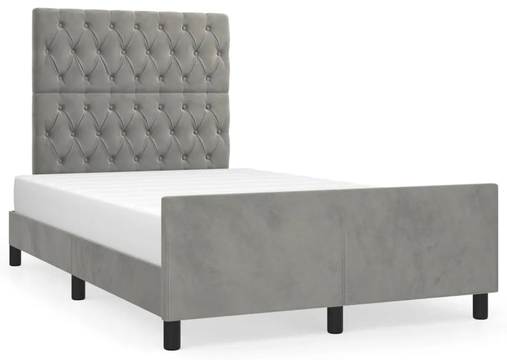 vidaXL Estrutura de cama sem colchão cinza claro Veludo