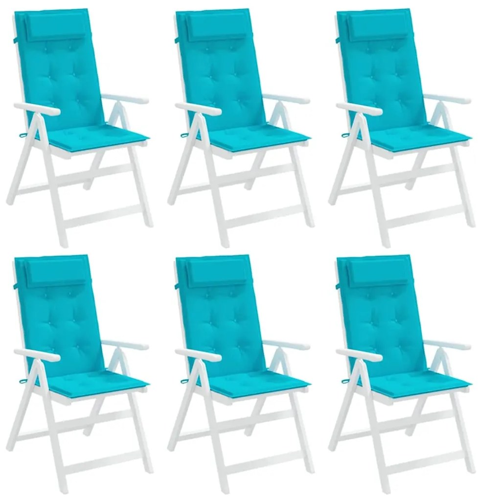 Almofadões cadeira de encosto alto 6 pcs tecido oxford turquesa