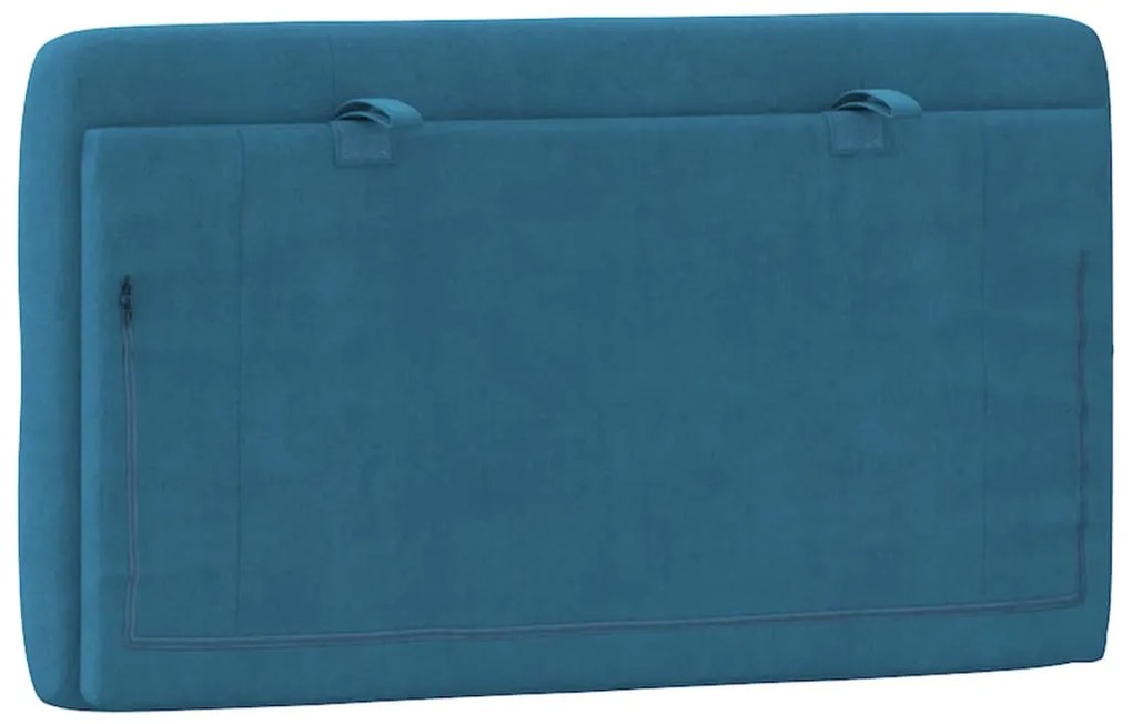 Almofadão de cabeceira 80 cm veludo azul