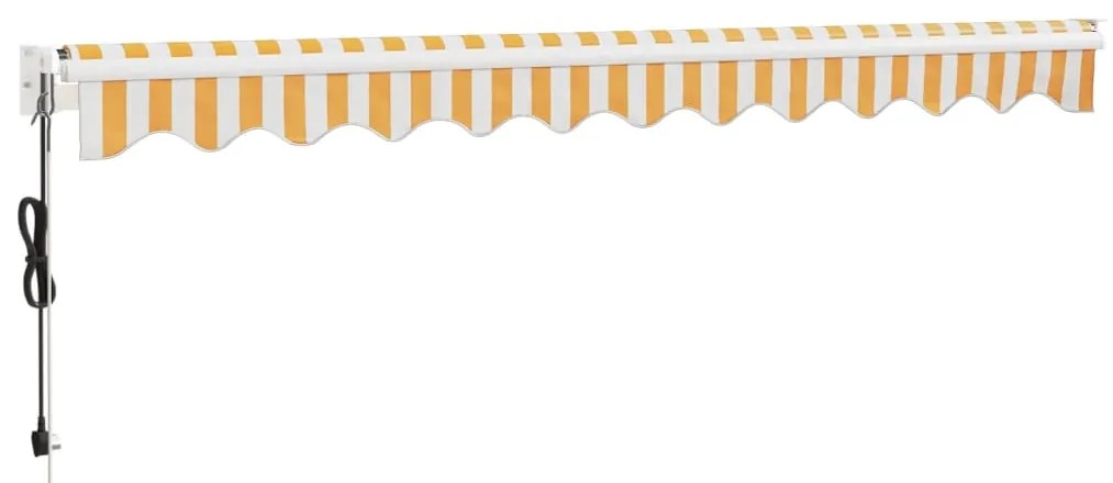 Toldo retrátil automático 3,5x2,5 m amarelo e branco