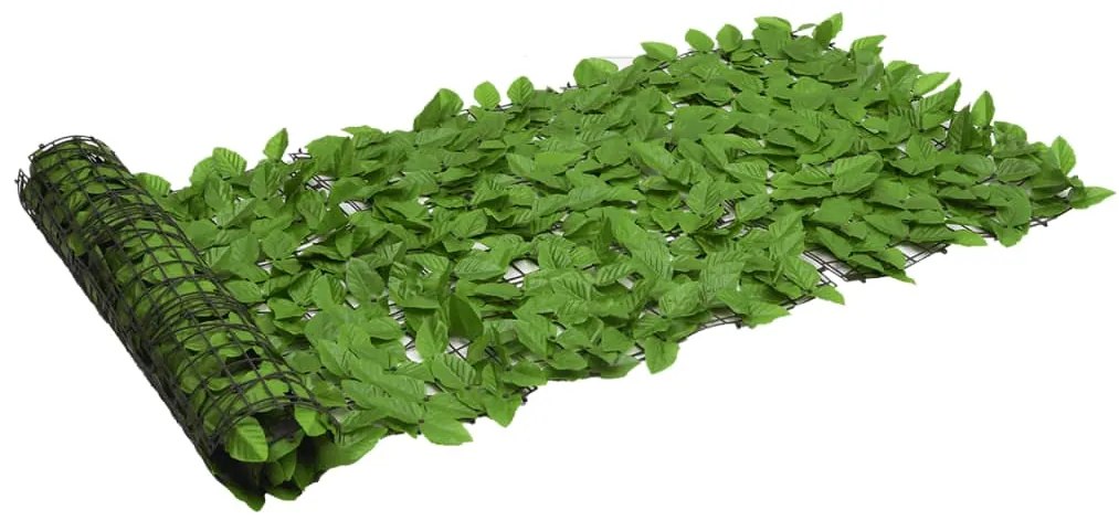 vidaXL Tela de privacidade p/ varanda c/ folhas 600x75 cm verde