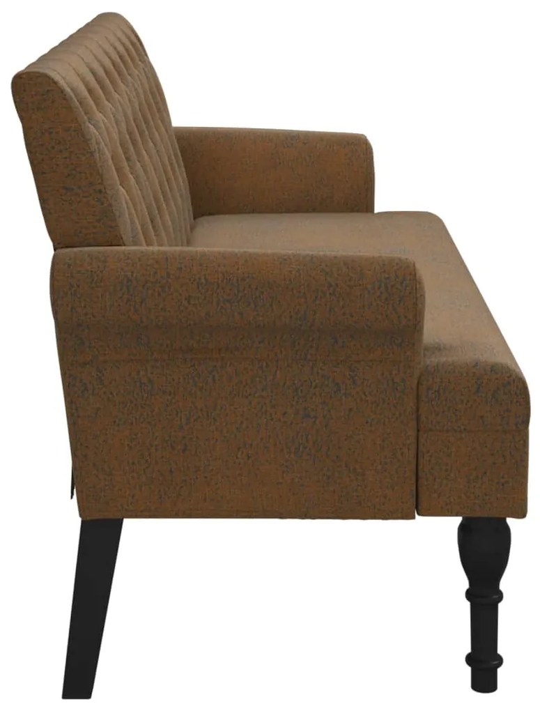 Banco com encosto 120x62x75,5 cm camurça artificial castanho
