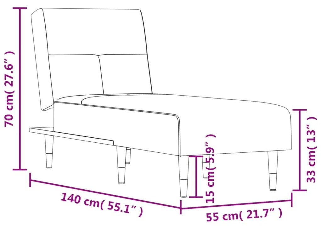 Chaise longue veludo amarelo