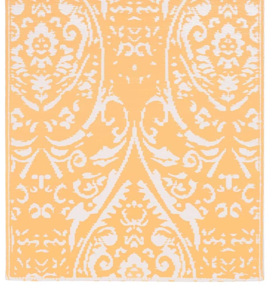 Tapete de exterior 120x180 cm PP laranja e branco